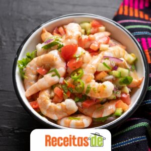 Ceviche de Camarão com Abacaxi e Coco