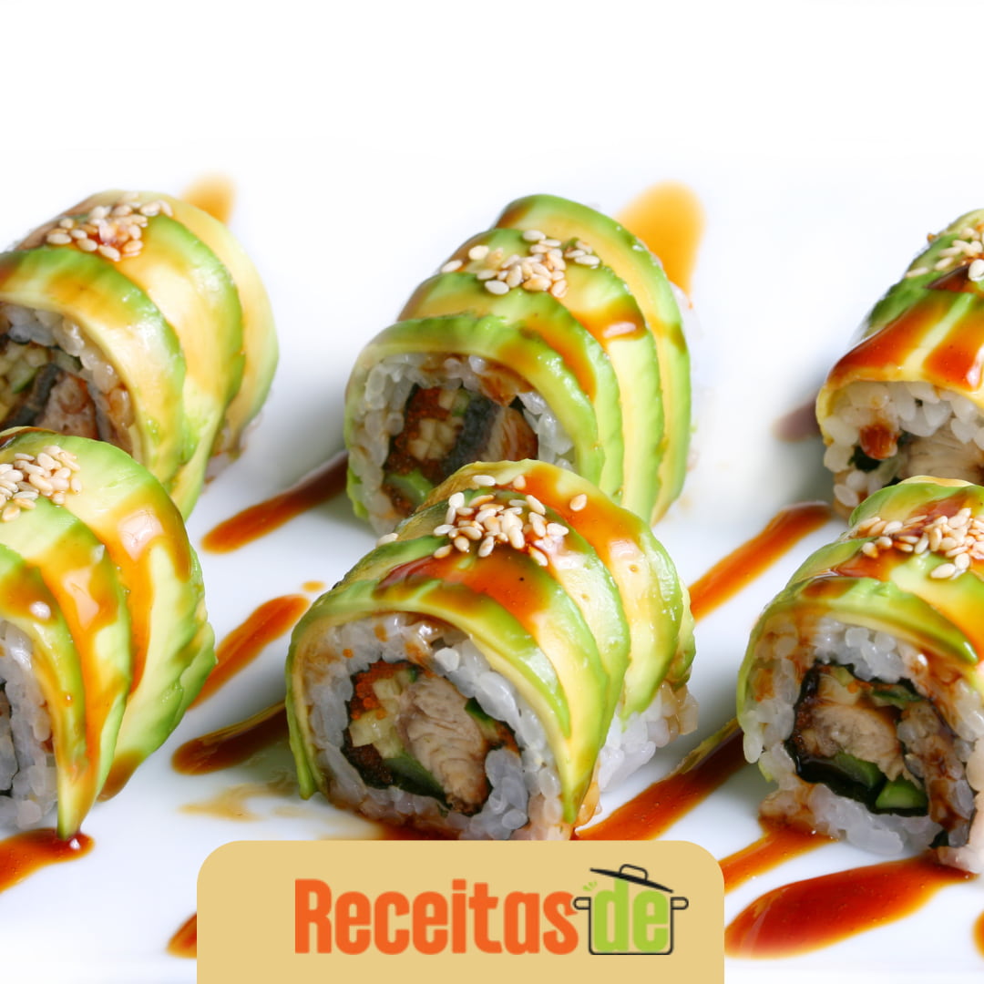 Dragon Roll Sushi Delicioso e Colorido