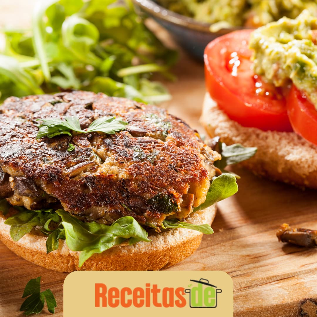Hambúrguer de Cogumelos Vegetariano