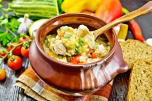 Arroz de Forno Cremoso com Frango e Legumes
