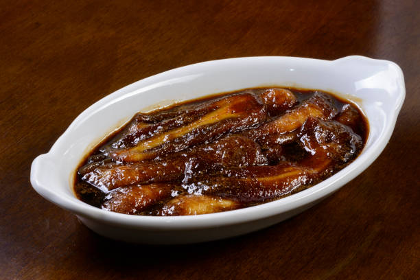 Sweet banana dessert. Fried banana with caramel sauce. Northeast of Brazil.