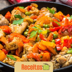Frango com Pimentão Branco e Cogumelos