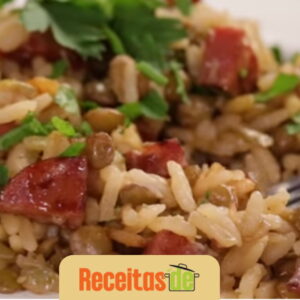 Arroz com Lentilha e Calabresa