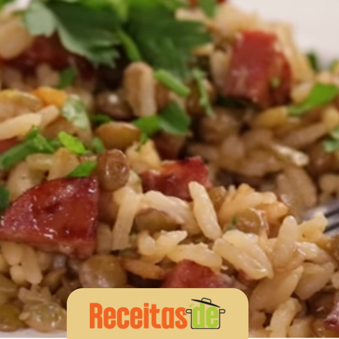 Arroz com Lentilha e Calabresa