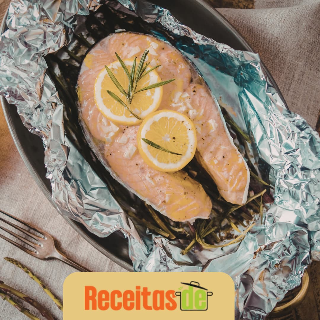 Salmão Americano Assado com Limão e Ervas