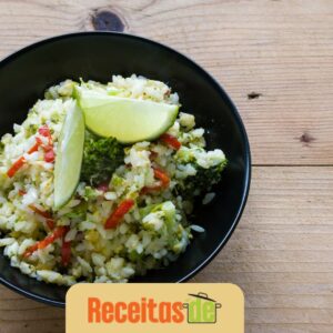 Arroz com Brócolis e Alho-Poró