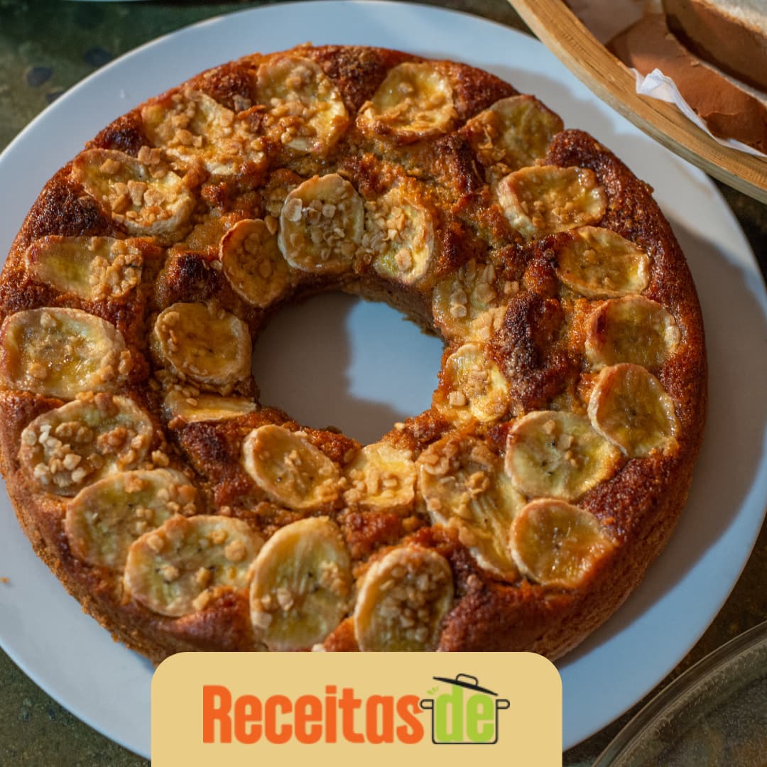 Bolo de Banana Integral Sem Lactose e Sem Açúcar