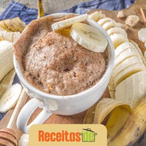 Bolo de Caneca Fit de Banana com Aveia