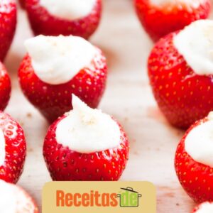 Morangos Recheados com Chocolate e Creme de Leite
