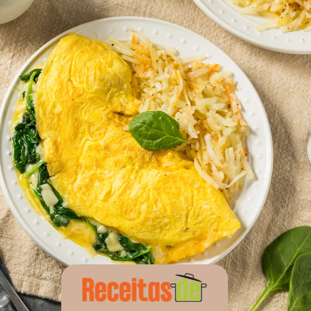 Omelete Fit de Espinafre e Queijo