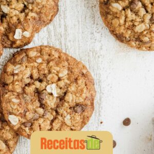 Receita de Coisinha Provocante Bolo de Cookies de Banana e Aveiacom Cobertura de Chocolate