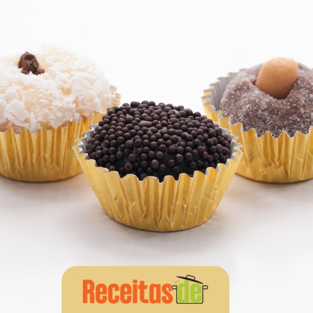 Receita de Trio Gostoso Brigadeiro, Beijinho e Cajuzinho