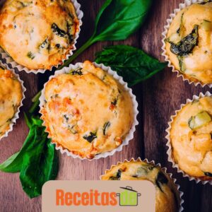 Selecionar Muffin de Espinafre Proteico Sem Glúten Muffin de Espinafre