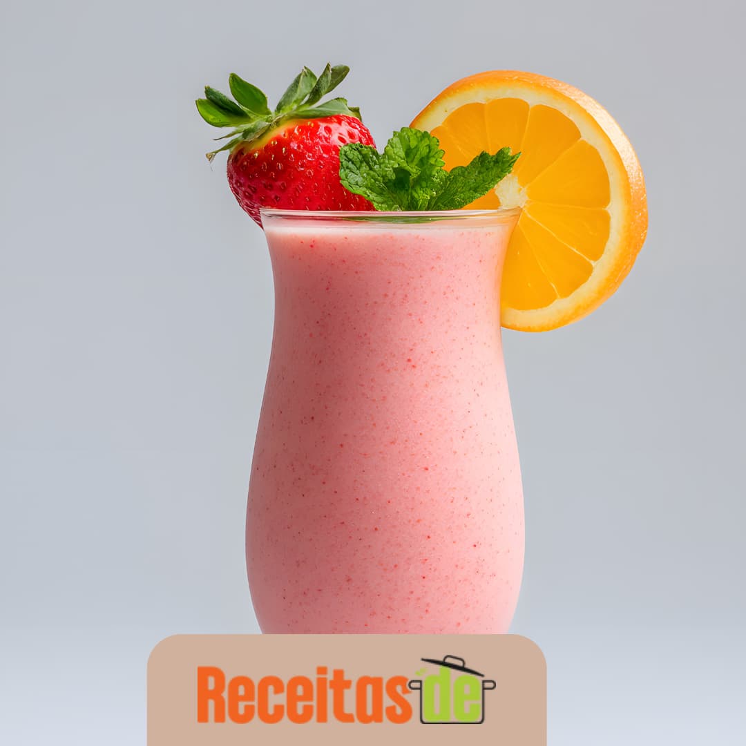 Shake de Laranja e Morango Refrescante
