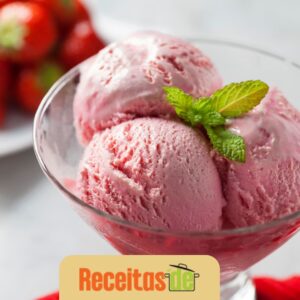 Sorvete de Morango Low Carb