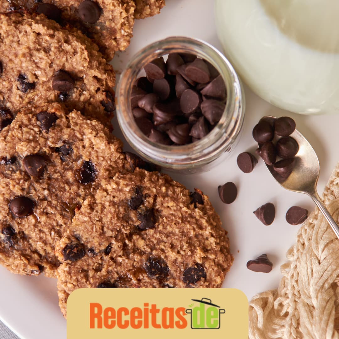 Cookies de Aveia e Banana com Chocolate