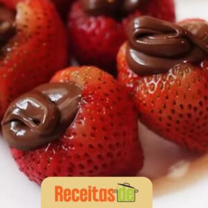 Receita de Morangos Recheados com Brigadeiro