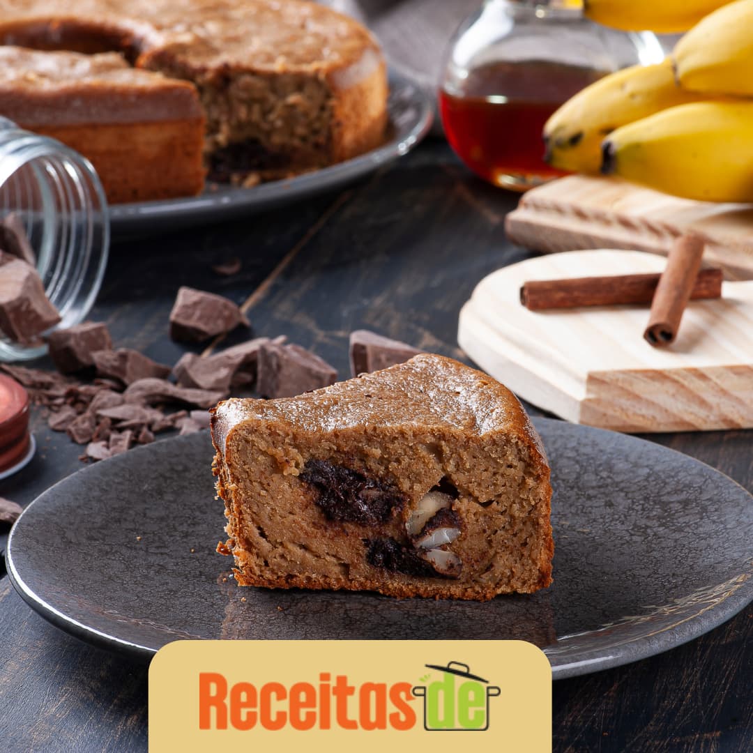 Receita de Bolo de Banana e Chocolate Fitness