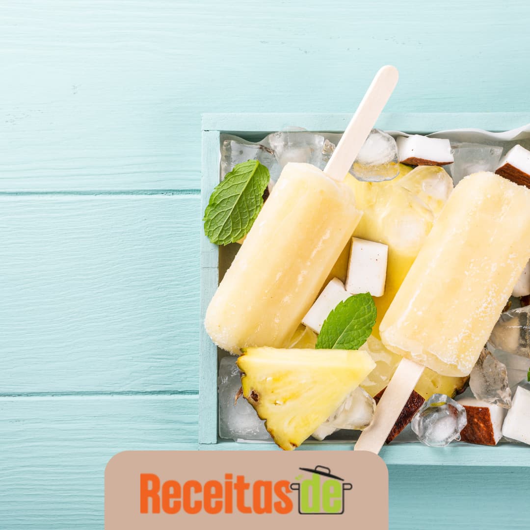 Picolé Detox de Abacaxi e Hortelã