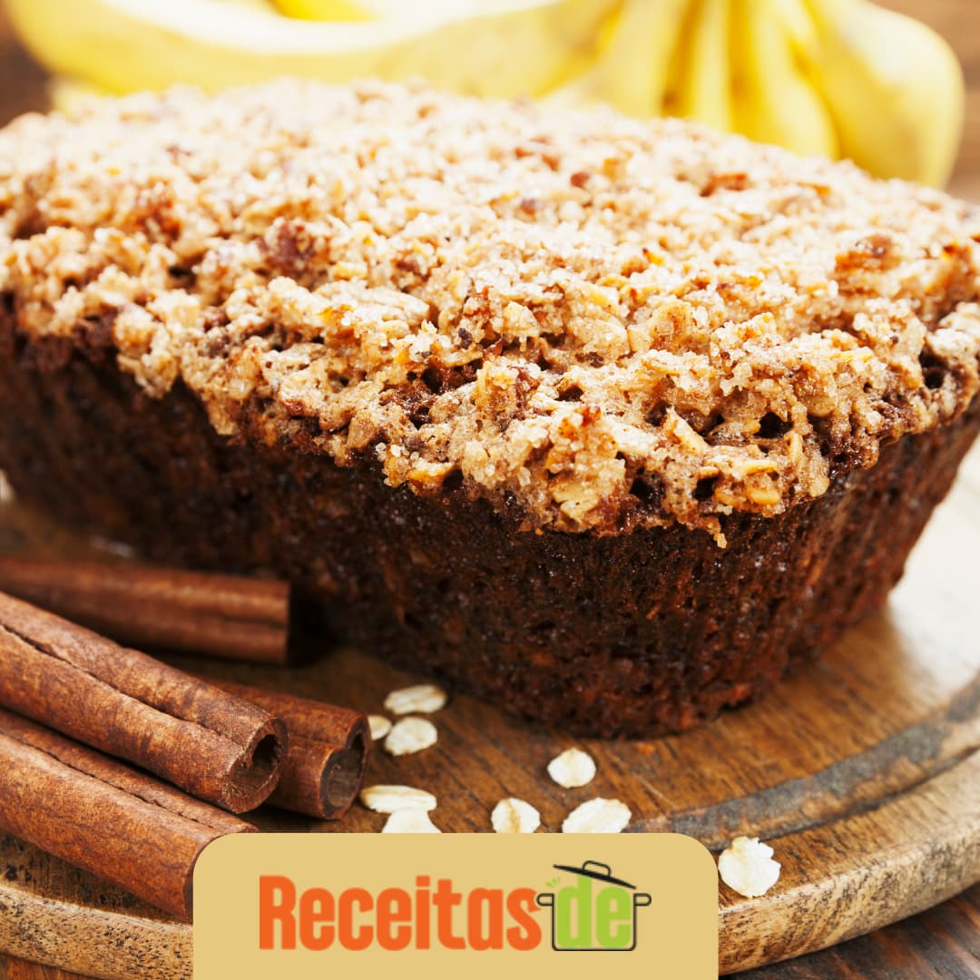 Bolo de Banana com Aveia e Canela