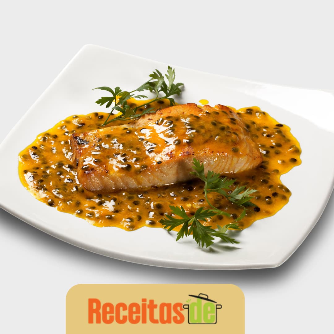 Salmão Assado com Molho de Maracujá