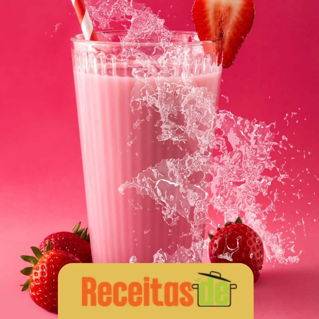 Receita de Milk-shake de Morango Delicioso